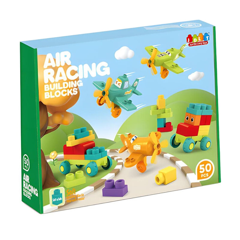 Air Racing 50-Piece Soft Building Blocks Set for Creative Building Fun