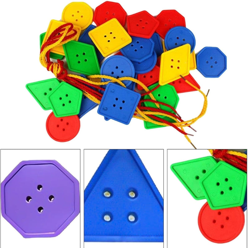 Educational Lacing Beads Set - Learn Shapes, Colors & Boost Motor Skills