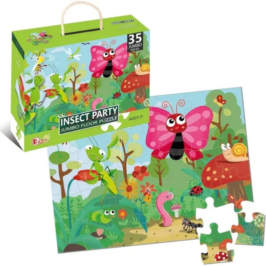 Insect Party Jumbo Floor Puzzle – 35-Piece Giant Fun for Curious Young Minds