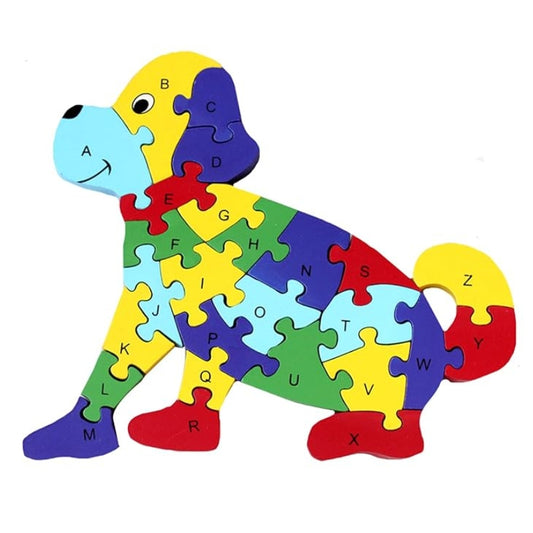 Playful Journey 3D Wooden Dog Jigsaw Puzzle – A Fun Educational Adventure for Kids