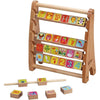 Classic World Alphabet Abacus with Animals Colorful Wooden Learning Set for Letters Numbers & Animal Fun