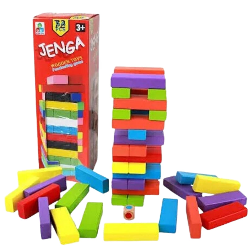 Jenga Wooden Toy Blocks – Fascinating 54-Piece Stacking Game for Fun & Skill Development