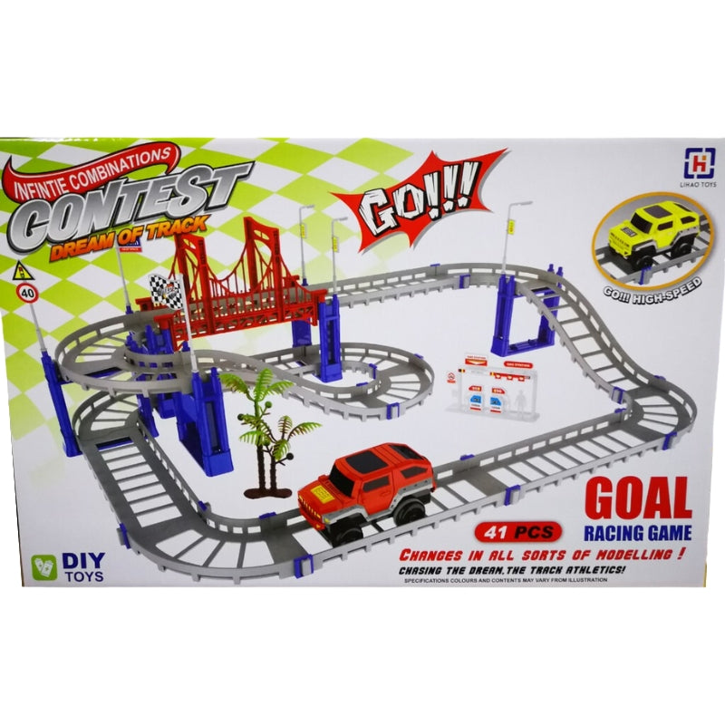 DIY Infinite Combinations Contest Track Racing Playset For Kids (41 pcs)