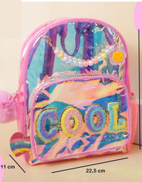 Glam Holographic Backpack For Girls
