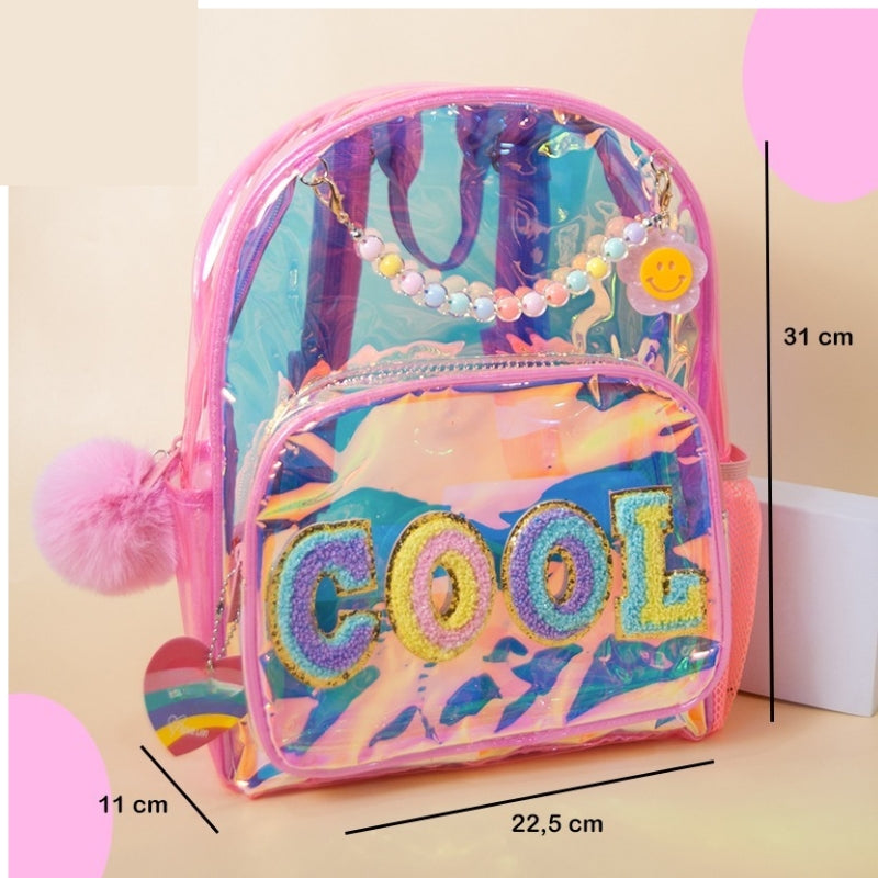 Glam Holographic Backpack For Girls