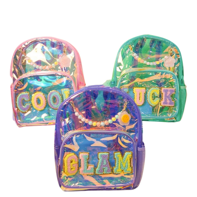 Glam Holographic Backpack For Girls