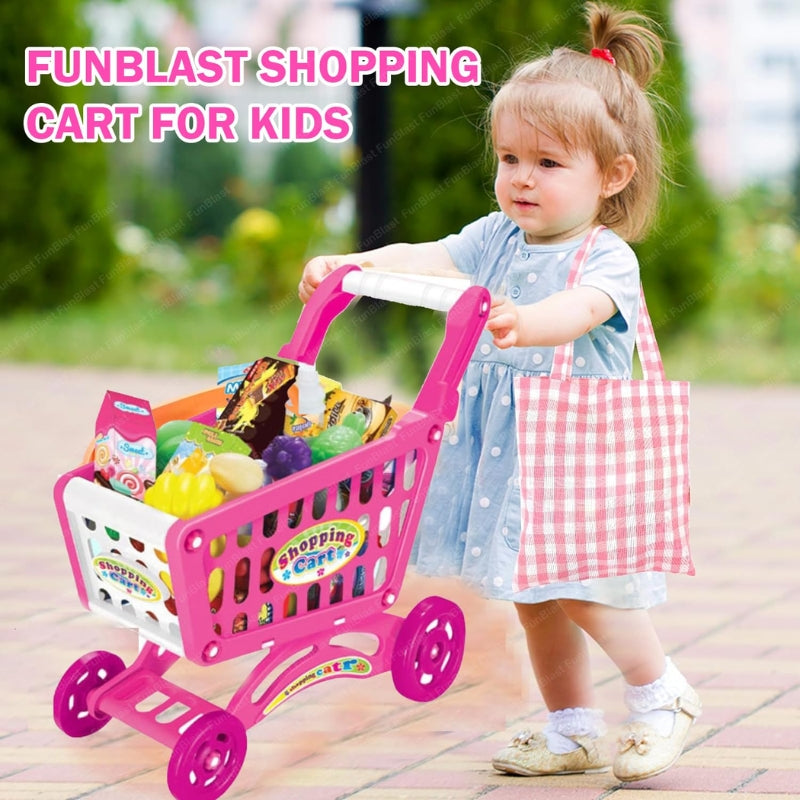 Grocery Shopping Cart Trolley Playset For Kids