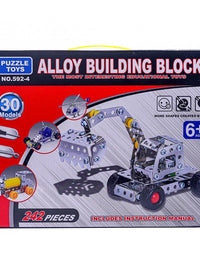 Alloy Construction Truck Building Blocks Playset (242pcs)
