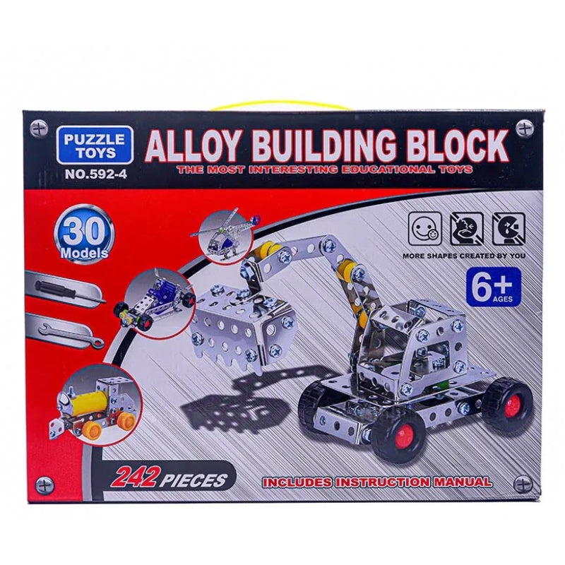 Alloy Construction Truck Building Blocks Playset (242pcs)