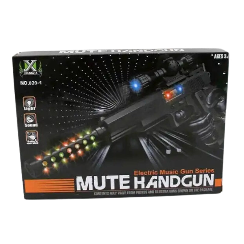 Electric Mute Hand Gun With Light & Sound Toy For Kids