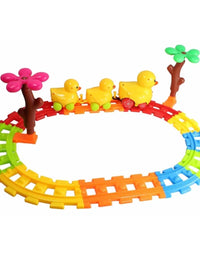 Duck Rail Car Track Set With Light & Sound Toy For Kids
