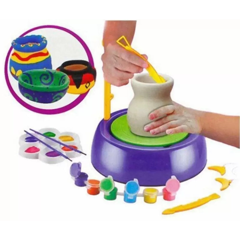 Creative Pottery Making Clay Wheel Playset For Kids