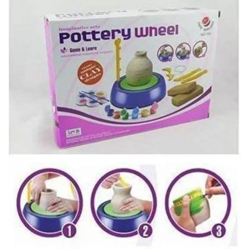 Creative Pottery Making Clay Wheel Playset For Kids