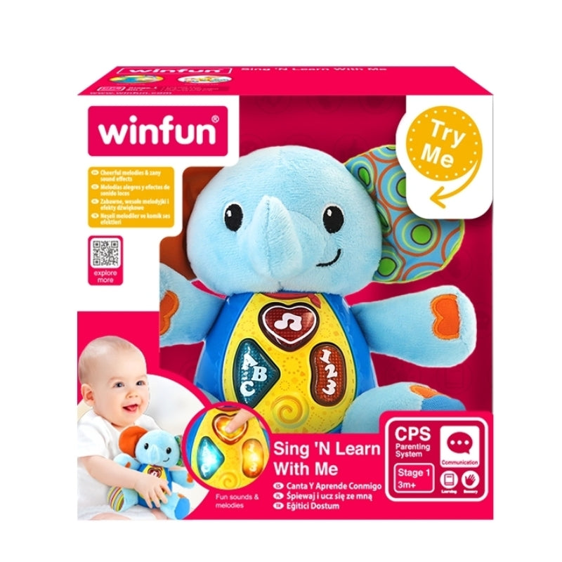 Winfun - Cute Sing 'N Learn Timber The Elephant Toy For Kids (0689)
