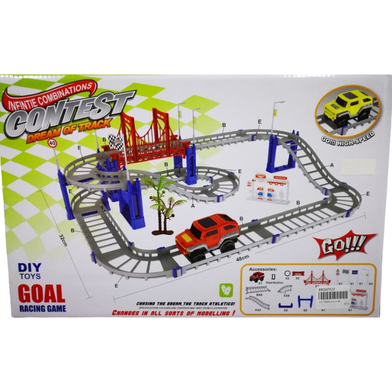 DIY Infinite Combinations Contest Track Racing Playset For Kids (41 pcs)