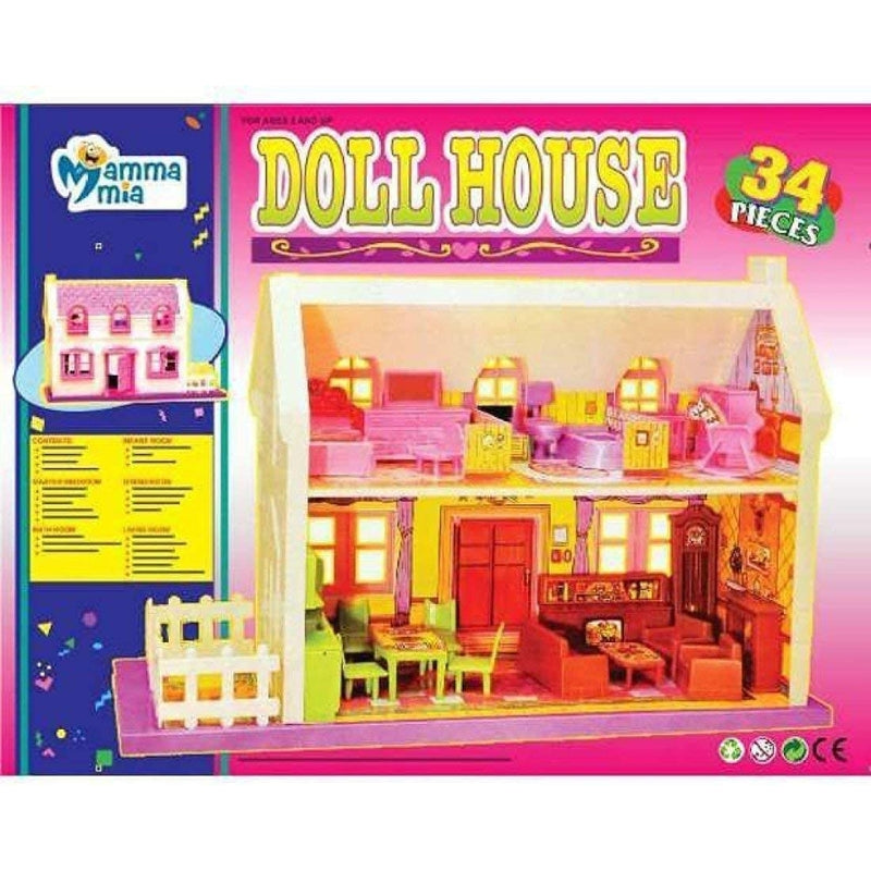 Beautiful Little Doll House Playset For Girls (34pcs)