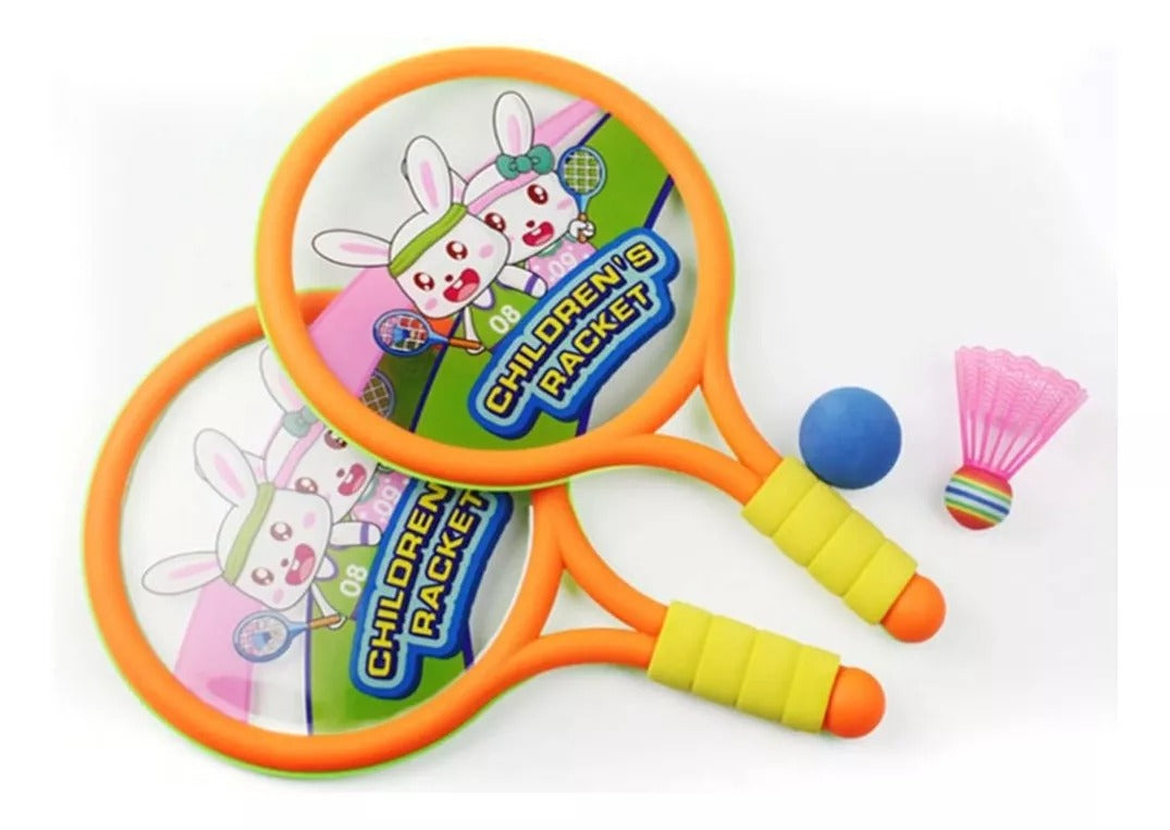 Tennis Racket Game With Shuttlecock And Ball Toy For Kids