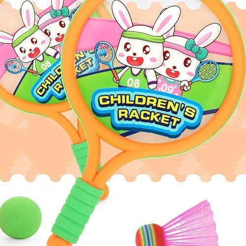 Tennis Racket Game With Shuttlecock And Ball Toy For Kids