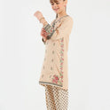 Elegant Embroidered Raw Silk Suit for Girls – 2 Piece