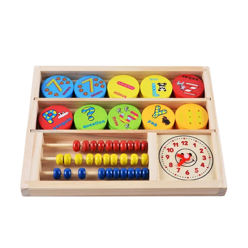 Wooden Multifunction Wafer Learning Box For Kids