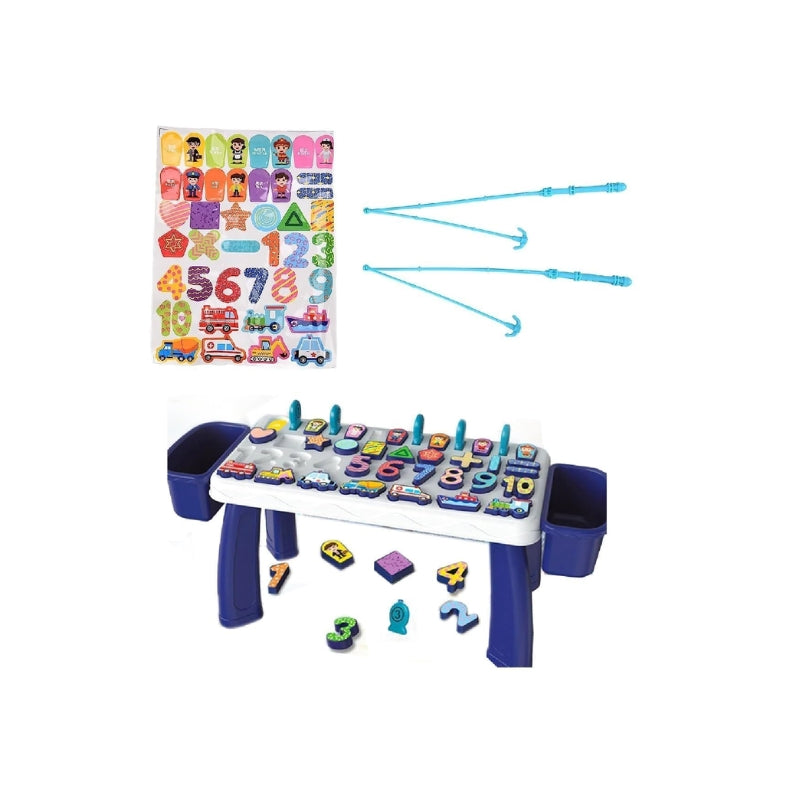 3 in 1 Fishing Table & Numbers Matching Toy For Kids