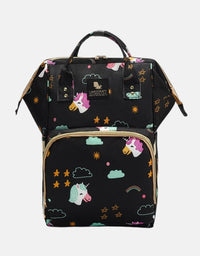 Unicorn Design Baby Diaper Shoulder Bag - Black
