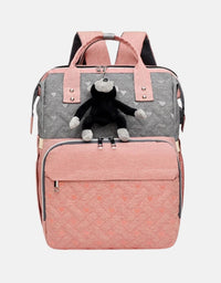 Multifunctional Fashion Baby Diaper And Mother Bag & Bed - Pink
