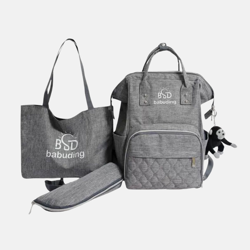 3 in 1 Beautiful Baby Diaper Bag - Gray