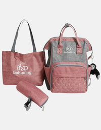 3 in 1 Beautiful Baby Diaper Bag - Pink
