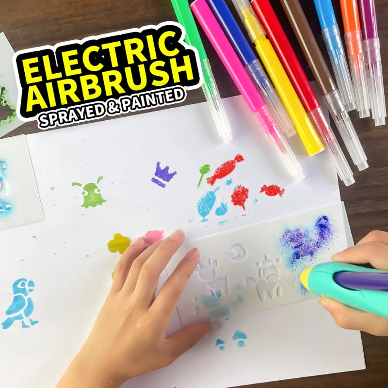 Electric Multicolor Blow Pen For Kids - 12 Colors