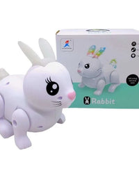 Cute Battery Operated Hopping Rabbit With Light And Music For Kids
