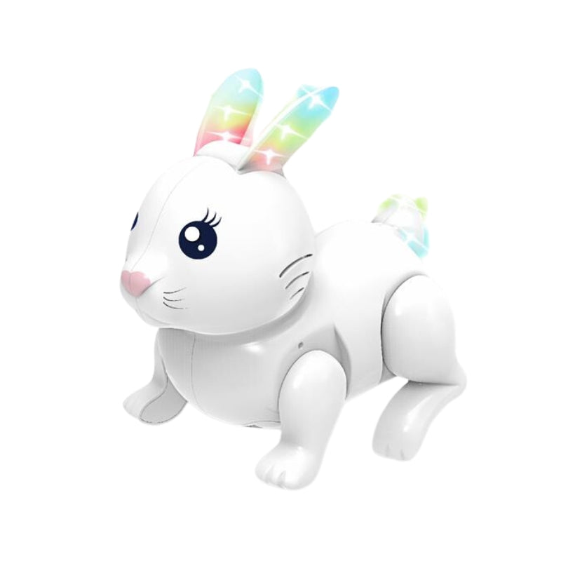 Cute Battery Operated Hopping Rabbit With Light And Music For Kids