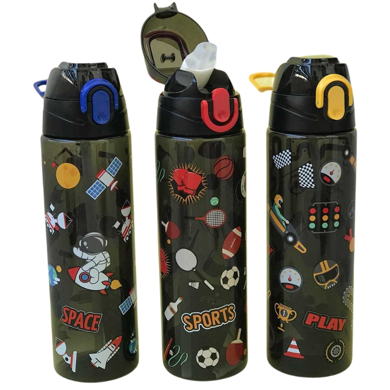 Printed Space Black Water Sipper For Kids (467)