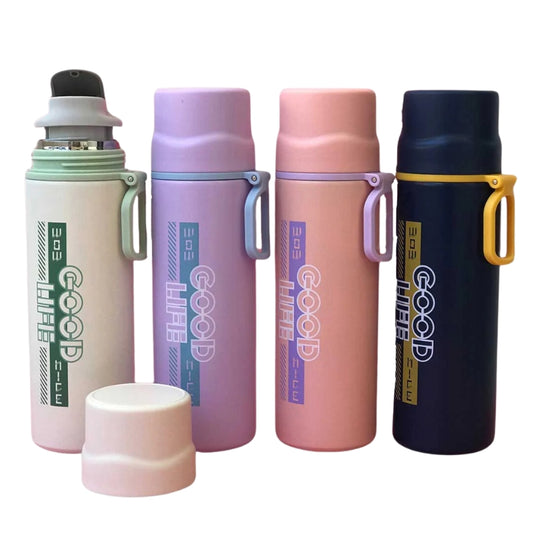 Good Life Metal Water Bottle With Cup (7189)