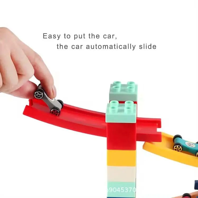 Car Racing Track Building Blocks Playset For Kids