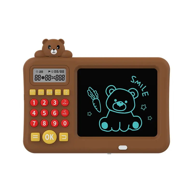 Teddy Bear Multifunctional Drawing Board With Calculator Toy for Kids - Assorted