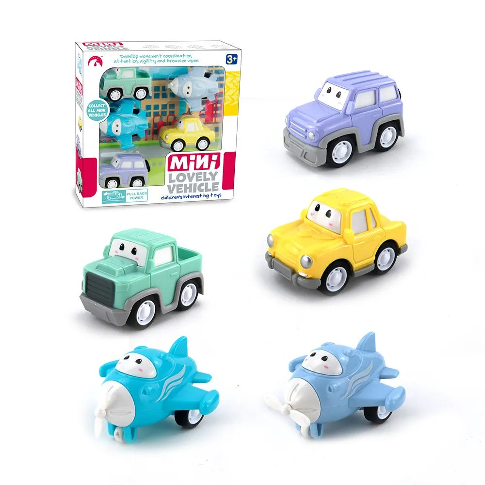 Mini Lovely Vehicle Toy Set For Kids - 5 Pcs