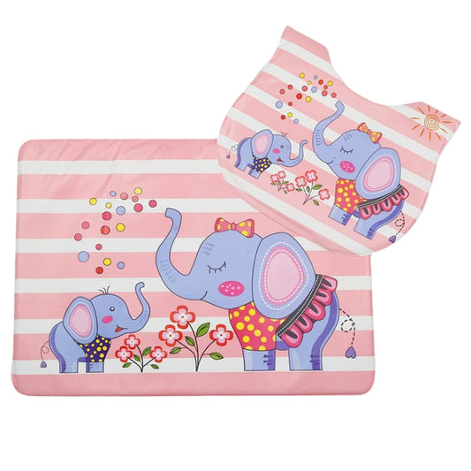 PVC Baby Bib with Feeding Mat – Easy-Clean, and Comfortable for Mealtime
