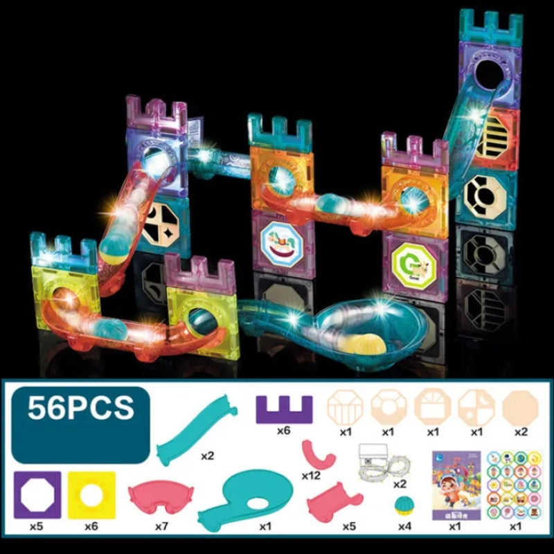 Magnetic Tiles Construction Play With Glowing Light Great Walls Set