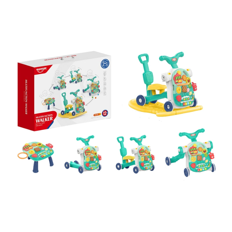 Baby Multifunction Walker 5 Game Panel Sit-To-Stand Walker