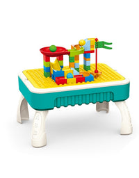 Playing Puzzle Blocks Table Bricks Building For Kids
