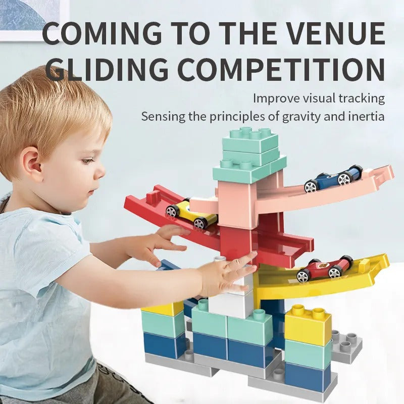 Car Racing Track Building Blocks Playset For Kids