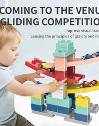 Car Racing Track Building Blocks Playset For Kids
