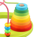 2-in-1 Wooden Bead Maze & Rainbow Stacking Ring Tower – Fun Educational Toy for Kids