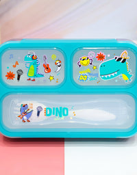 Vest 3 Compartments Aesthetic Lunch Box With Fork For Kids (U2088)
