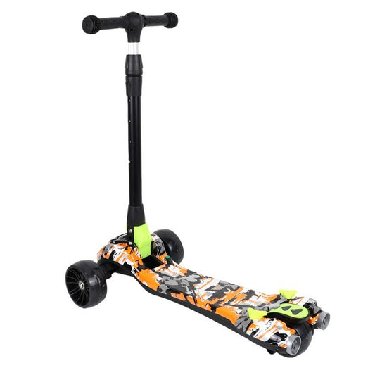 Foldable Handlebar Anti-Skid Double Bottom Plate Scooter For Kids (2181)