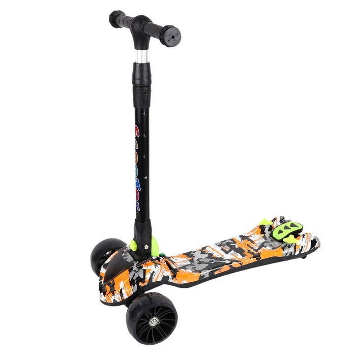 Foldable Handlebar Anti-Skid Double Bottom Plate Scooter For Kids (2181)