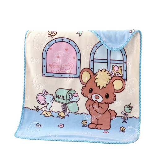 Double Layer Cartoon Printed Baby Blanket (140×110)