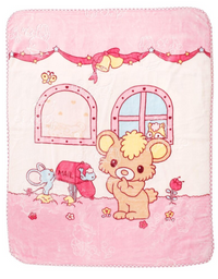 Double Layer Cartoon Printed Baby Blanket (140×110)
