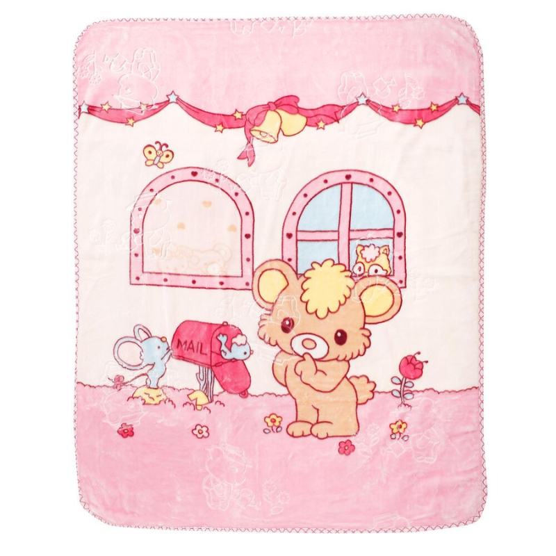 Double Layer Cartoon Printed Baby Blanket (140×110)